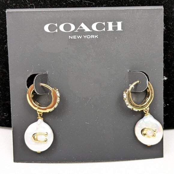 Coach Mother of Pearl Drop Earrings - Picture 1 of 5